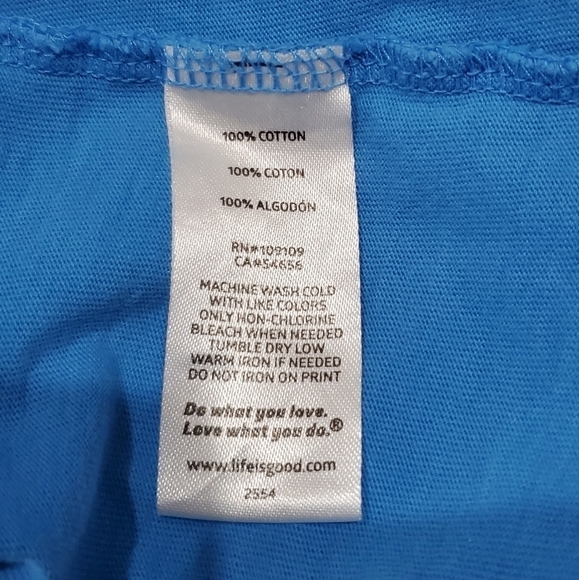 LIFE IS GOOD BLUE SHORT SLEEVE T-SHIRT CRUSHER PATIO PORCH SUMMER WOMEN LARGE - Picture 12 of 14